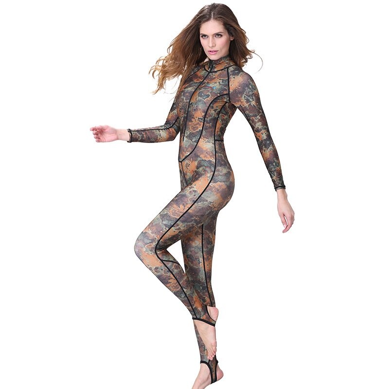 Vrouwen Een Stuk Wetsuit 1 Mm Duikpak Camo Surf Pak Waterdicht Uv Zon Ademende Zwemmen Duiken Snorkelen