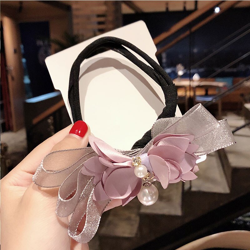 Moño de flores para mujer, Donut para hacer moños, perlas grandes dulces, herramienta de fabricación de cabello artesanal, accesorios para el cabello: 3