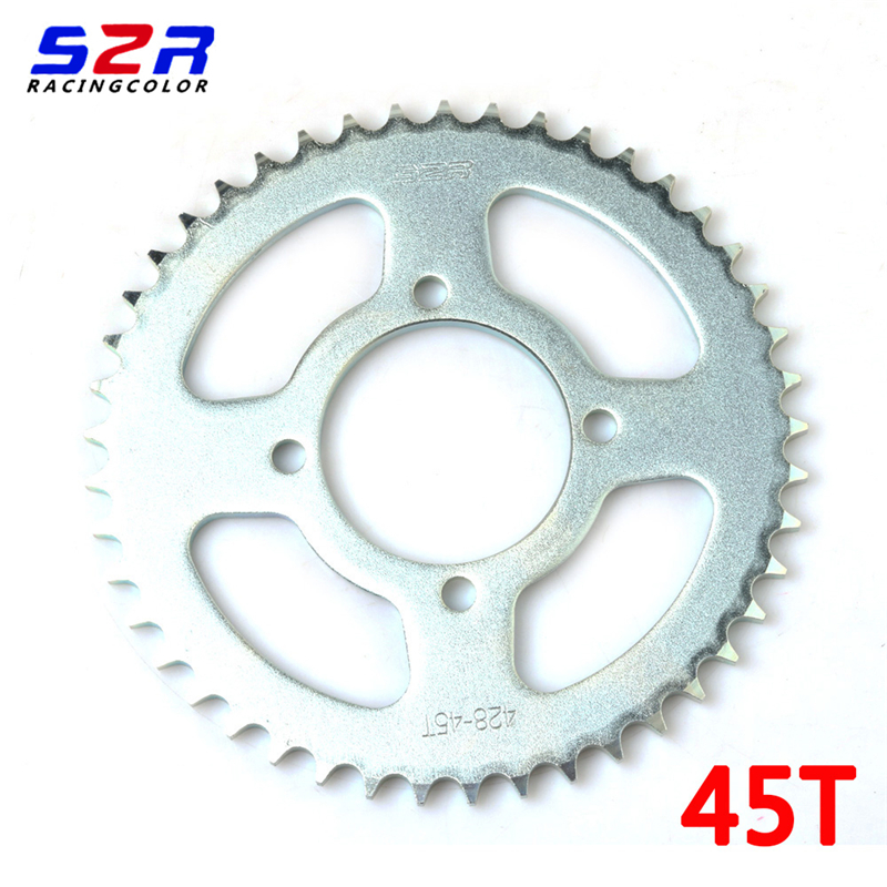Piñón trasero de motocicleta S2R, accionada 45 T, para YAMAHA YBR125, YBR, YB 125, CRUX 100, piezas originales, 44, 45 dientes, pieza de repuesto para Moto
