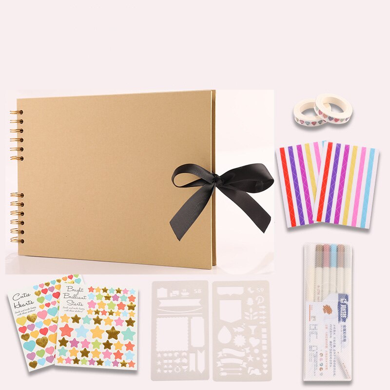 40 Sheets Photo Album Scrapbooking Memory Book Paper Wedding Blank Kraft Scrapbook Home Decor: Kahki  29x21.5cm