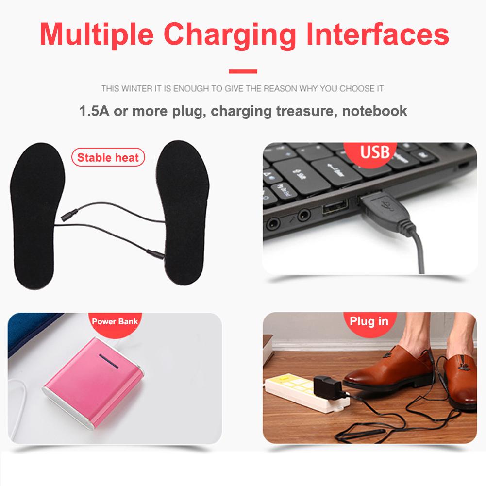USB Heated Shoe Sneaker Insoles Foot Warming Pad Washable Winter Warm Thermal Mat For Outdoor Sports Heating Warmer Excitement