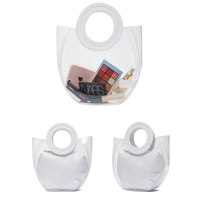 Ensemble de sacs à main pour femmes, lot de 2 pièces, emballage transparent en pvc, seau, chignon, maman, bagages, ,