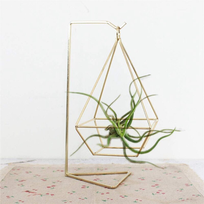 2 Pack Air Plant Holder Stand Triple-Gedreven Mand Himmeli Vierhoek Mand Stand Voor Opknoping Airplant Tillandsia