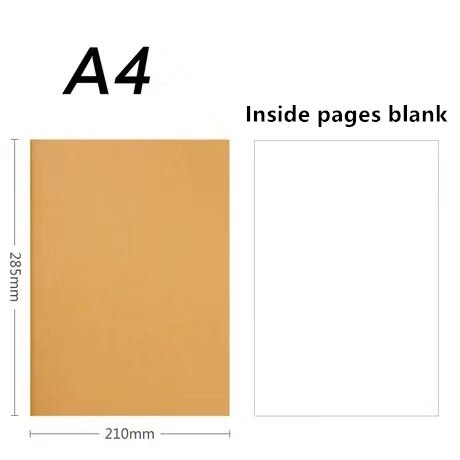 Simple Notebook Student Workbook Cowhide Cover Book School Office Notepad Homework Book Reading Note books Exercise Book: A4 Blank