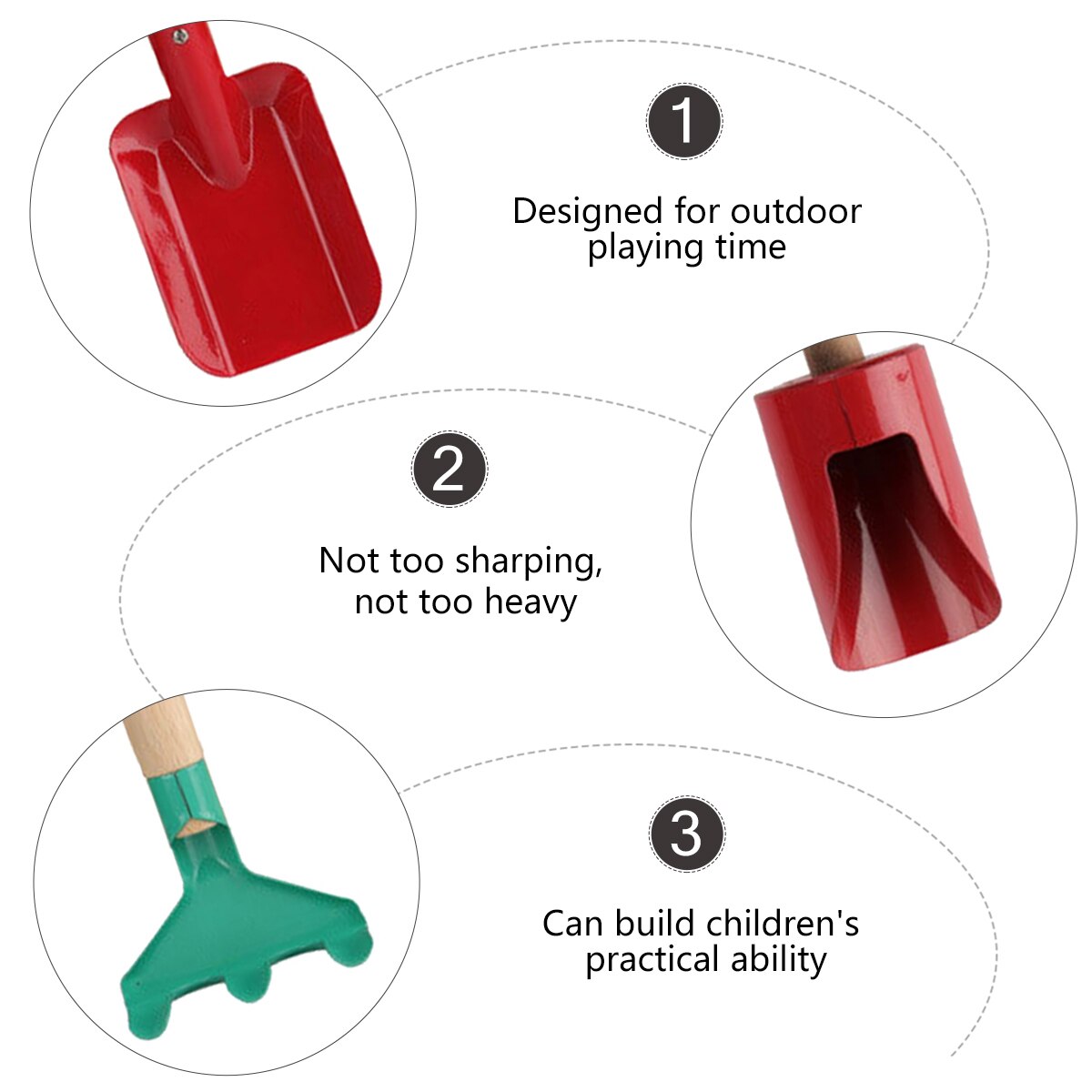 1 Set Kids Gardening Tools Kids Garden Tools Shovel Wooden Handle Kid Garden Tool