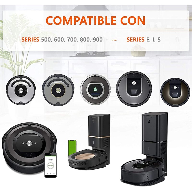 2Pcs Tires for IROBOT ROOMBA Wheels Series 500, 600, 700, 800 and 900 Anti-Slip, Great Adhesion and Easy Assembly.