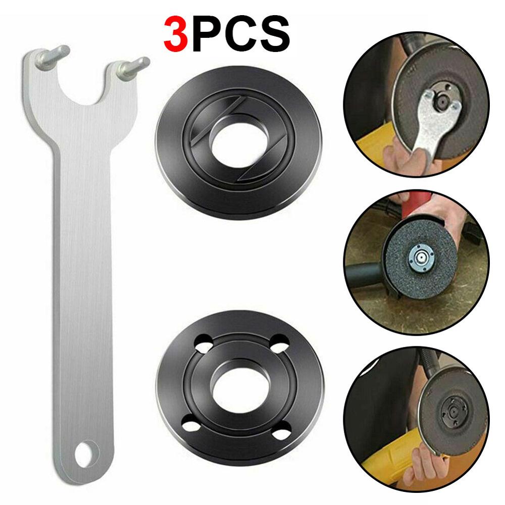 Angle Grinder Flange Wrench Set Metal Lock Nut Thread Angle Grinder Inner&Outer Flange Nut Set Tool + Wrench Power Tools