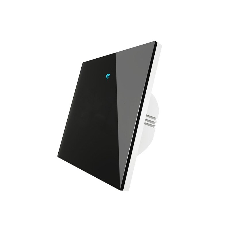 Tuya ZigBee Smart Light Switch Touch Switch With/Without Neutral Wire Two Wiring Methods AC100-240V Work With Alexa Google Home: Black / 1-Gang