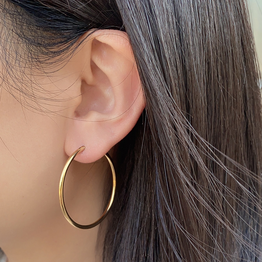 Stainless Steel Oversized Big Hoop Earrings For Women Basketball Brincos Large Round Circle Earrings Hoops Punk Jewelry
