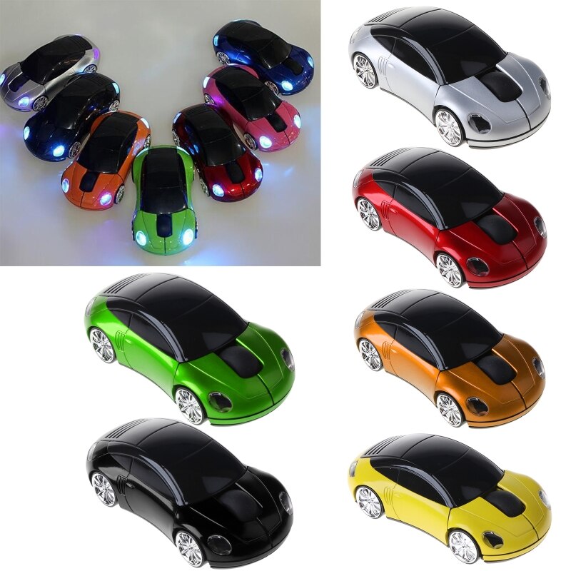 2.4G 1600DPI Mouse USB Receiver Wireless LED Light Car Shape Optical Mice