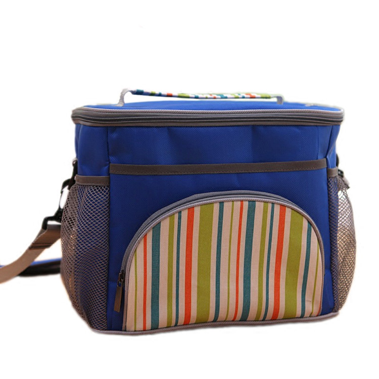 Draagbare extra grote thermisch geïsoleerde koeltas voor buiten, picknick lunchbox, koelkast, kamperen, picknickaccessoires, tas: Blauw