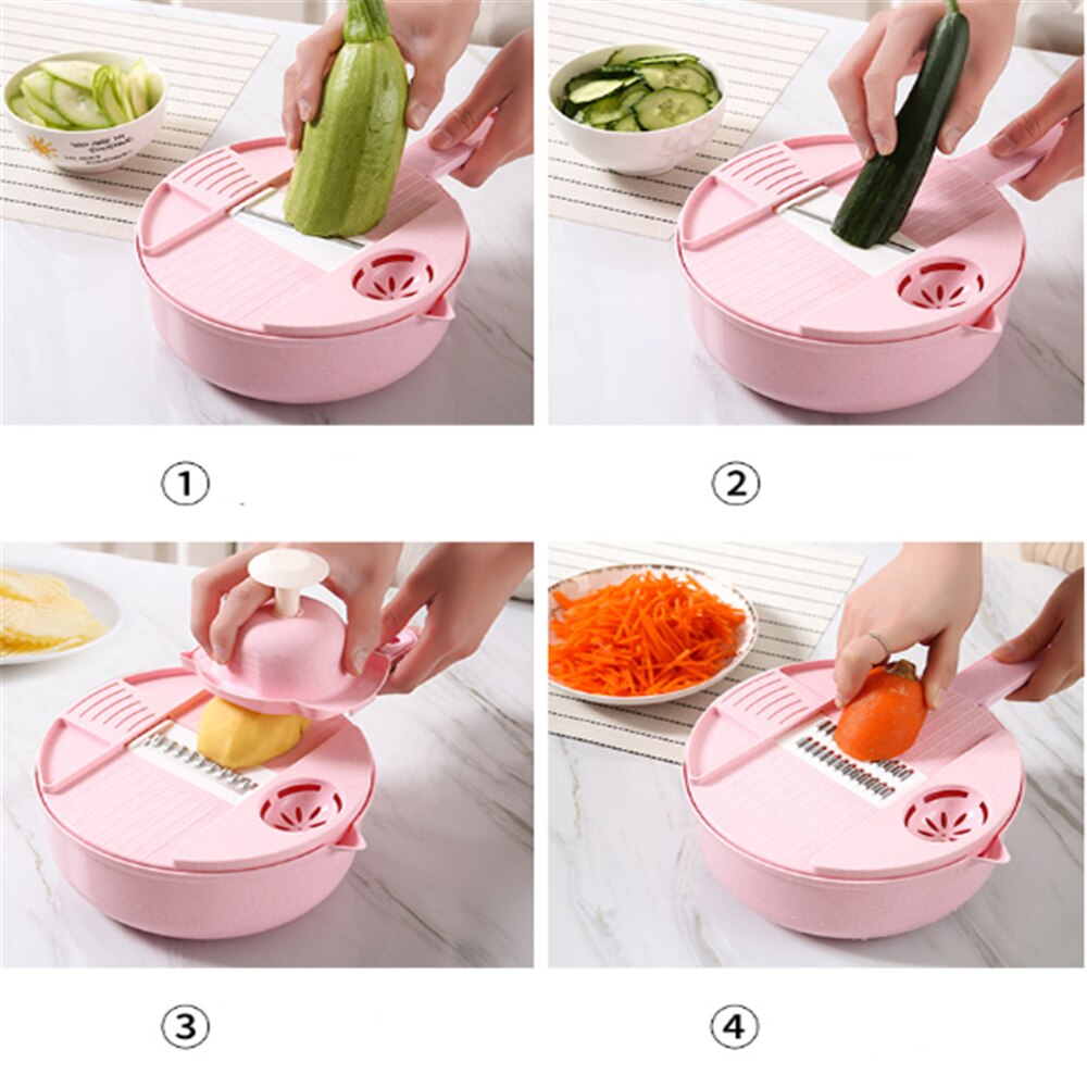 Gemüse Cutter 6 in 1 Multislicer Manuelle Reibe für Gemüse Schäler Heimat Manuelle Gemüse Cutter Gemüse Schneidemaschine Zerhacker