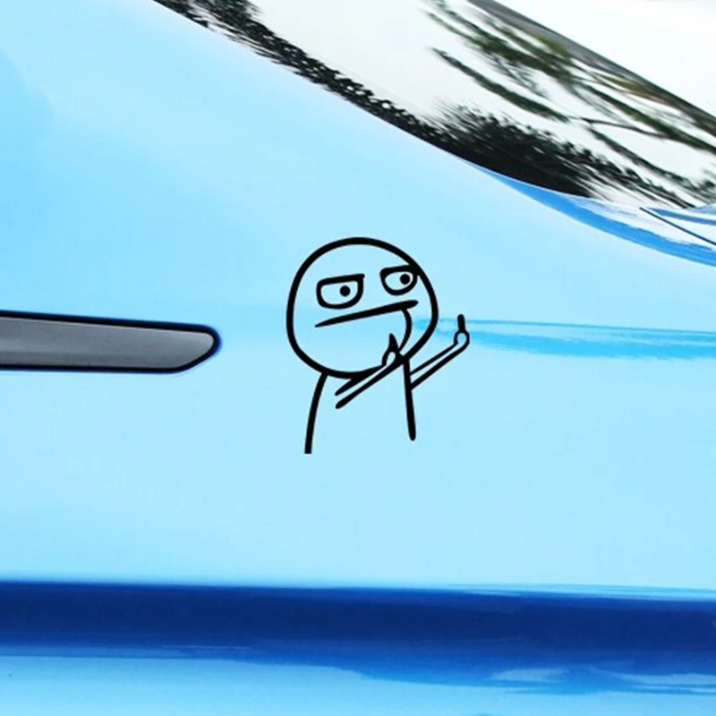 10.5x12cm Funny Car Stickers Middle Finger Styling Auto Windshield Door Trunk Sticker Decals Car Accessories Exterior