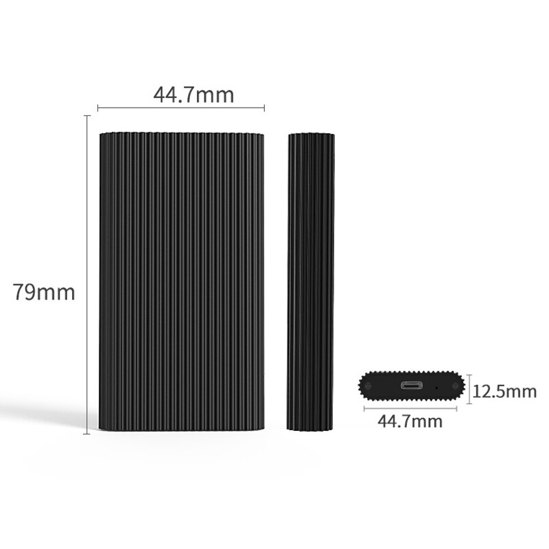 KIMAX Mini Portable Hard Disk Box MSATA SSD Fall Typ-C zu USB 3,1 Aluminium Externe Gehäuse