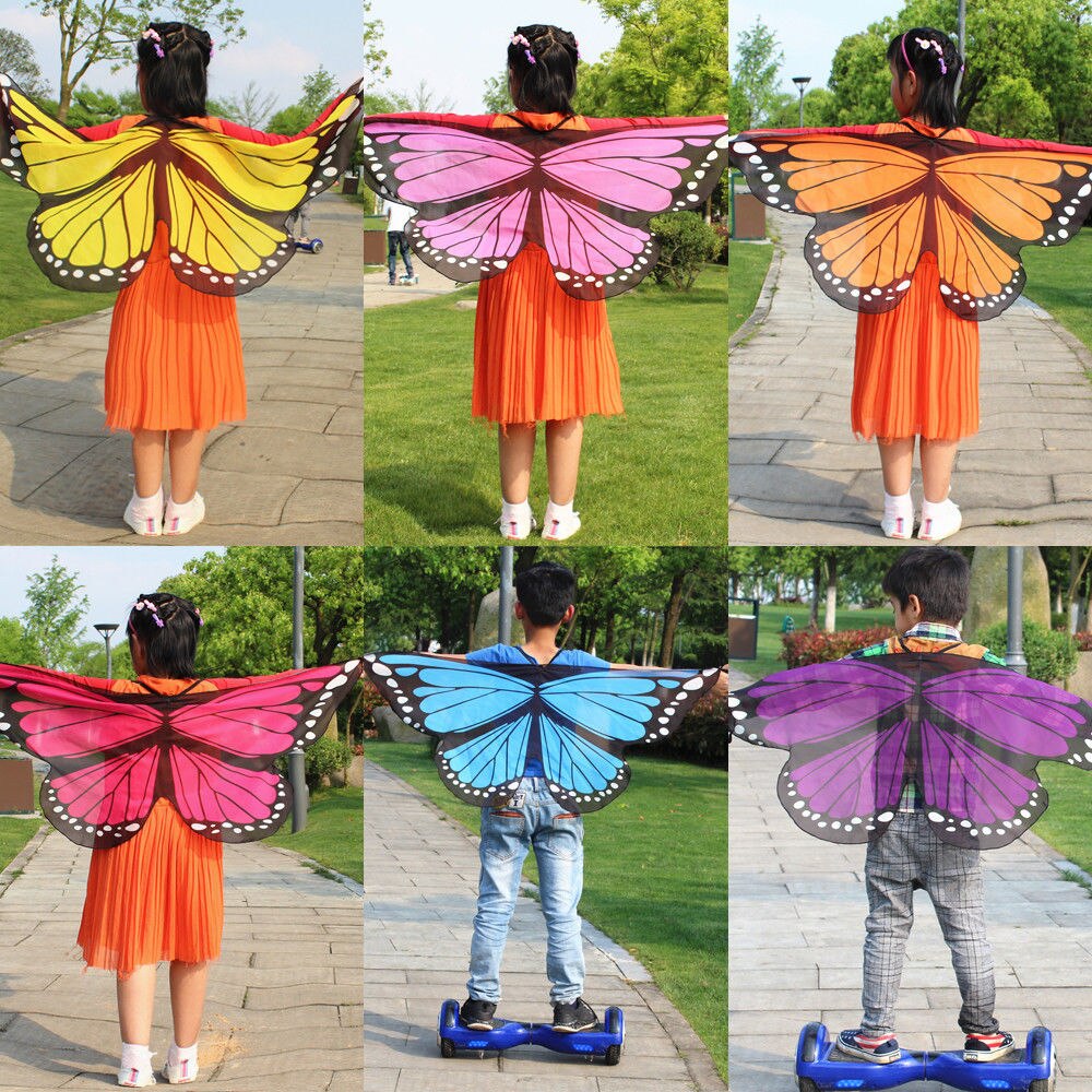 De Kinderen Vlinder Sjaals Meisjes Jongens Kids Fairy Vleugels Vlinder Fancy Dress Up Kostuum Party Fantasiespel