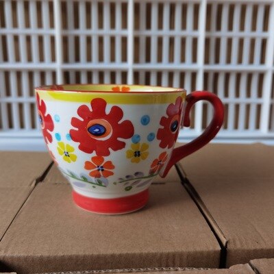 Bol à gruau, bol à céréales, bol à petit-déjeuner en relief, tasse à café en céramique peinte à la main, tasse à céréales populaire créative: C014