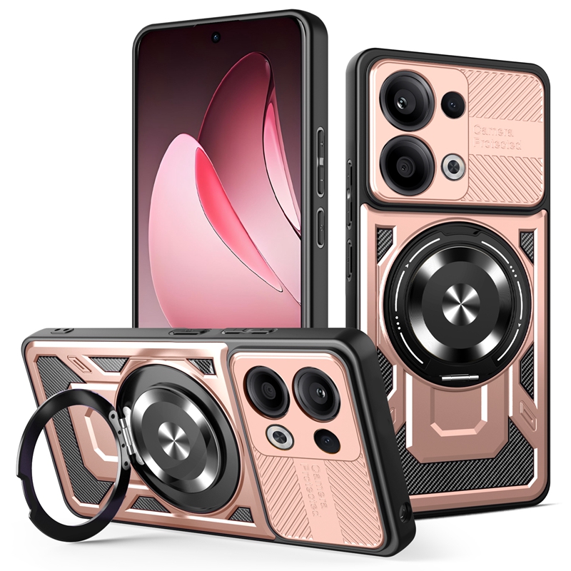 Funda de anillo con soporte magnético de armadura de lujo para OPPO Reno 13 Pro Reno13 13F 13 F Reno13F 5G Magsafe cubierta de carga inalámbrica: ABS / Azul