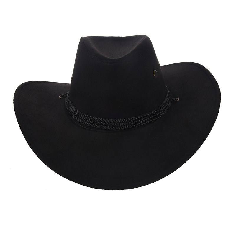 Cowboy Cap Suede Look Wild West Fancy Cowgirl Unisex Hat Black: Default Title