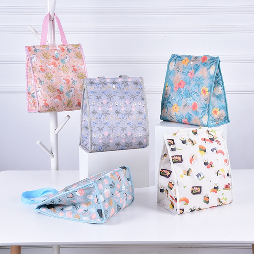 Sac à Lunch en toile isotherme Portable, motif fonctionnel, glacière thermique, sac de pique-nique pliable pour femmes et enfants