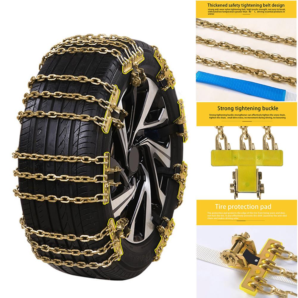 Car Snow Chains Emergency Anti Slip Snow Tire Chains for Car/SUV/Trucks Winter Snow Mud Roadway Safety Tire Snow Ice Chains