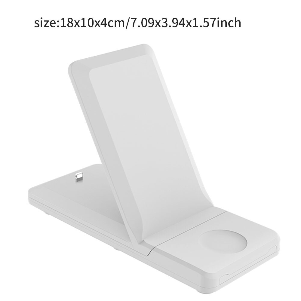 15W Snelle Laadstation Draadloze Oplader 3 In 1 Snel Opladen Station Stand Opvouwbare Houder Voor Iphone Iwatch Serie airpods