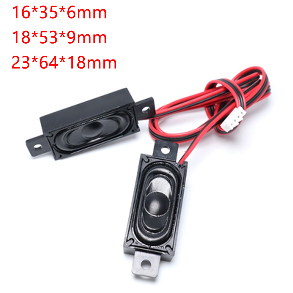 1 stk. 16*35*6mm/18*53*9mm/23*64*18mm lcd-skjerm/tv-høyttalerkontakt horn 2w 8r 1853 1635 2364 høyttalertykkelse 18mm