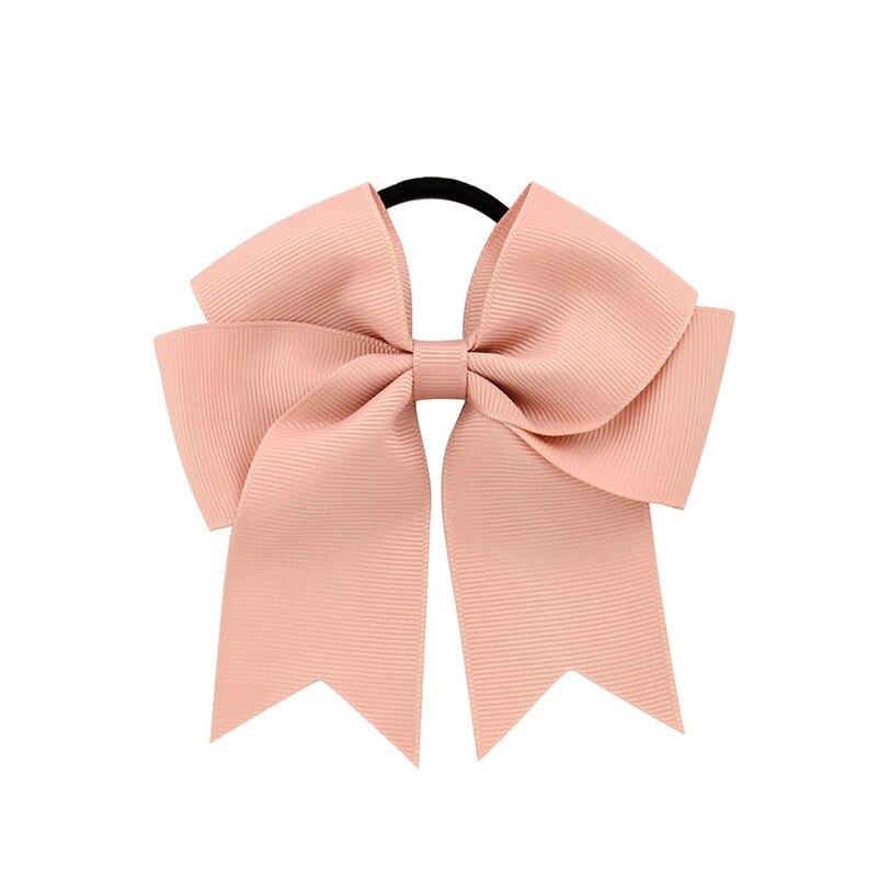 4.5 Inch Girls Cute Solid Cheerleading Bow Women Elastic Hair Bands Ribbon Rope Ponytail Holder Hair Ties Kids Hair Accessories: 16 lotus root