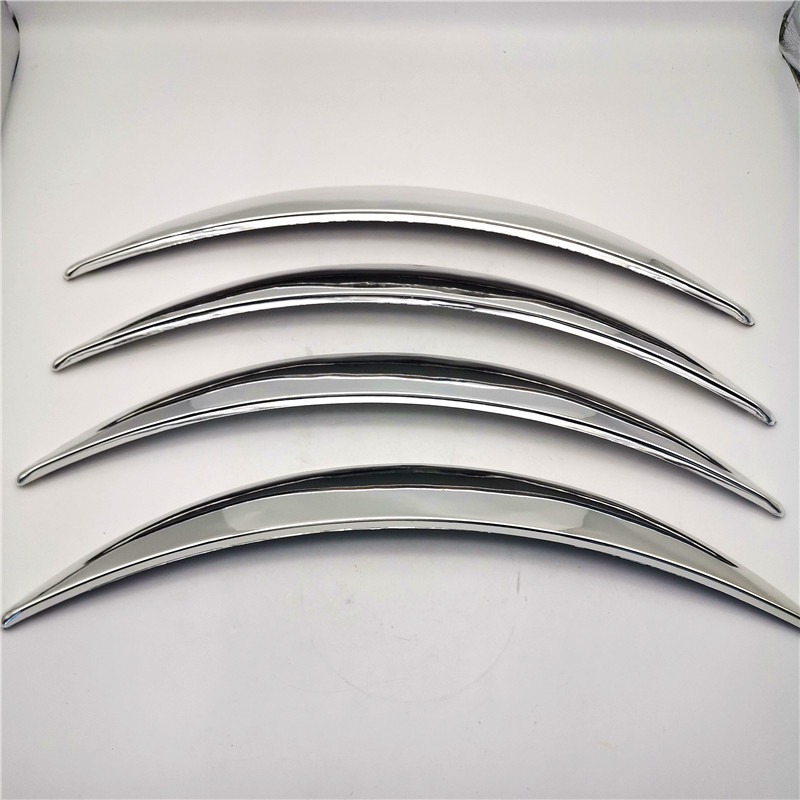 4pcs Chrome Car Wheel Eyebrow Arch Protector Trim Lips Fender Flares Universal