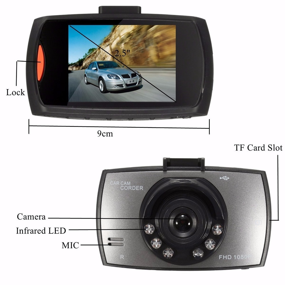 2.5in LCD 1080P Car DVR Camera Dash Cam Video Recorder G-sensor Night Vision Recroder Camcorder видеорегистратор авто dash cam