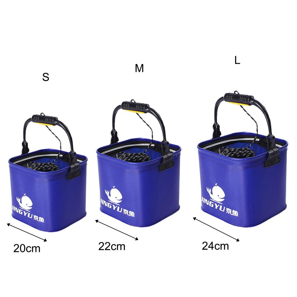 Cubo de pesca multiusos, Cubo de pesca Plegable, portátil, grueso, multifuncional, contenedor de cebo vivo para peces