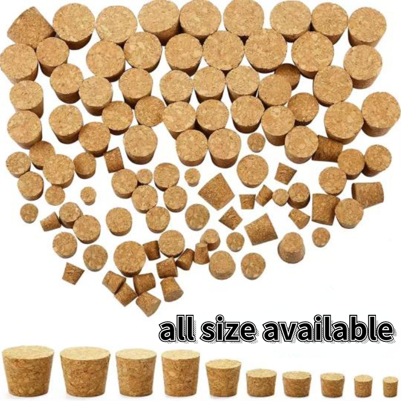 100Pcs Top Dia 7.5Mm Tot 30Mm Houten Kurk Lab Test Tube Stopper Ketel Pudding Fles Kurk Cap buret Buis Houten Plug