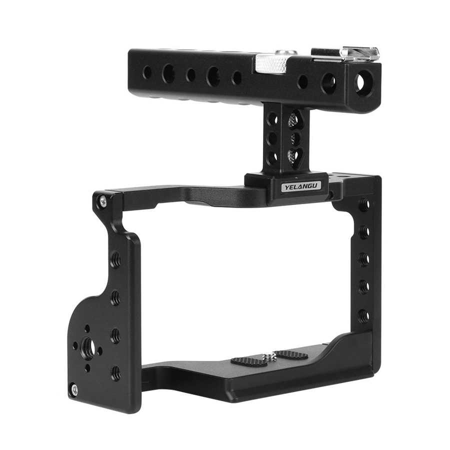YELANGU C17 Kit Gaiola de Liga de Alumínio com Alça para Sony A6600/Alpha 6600/ILCE-6600 Mirrorless Câmera com 1/4 3/8 ''parafuso buraco