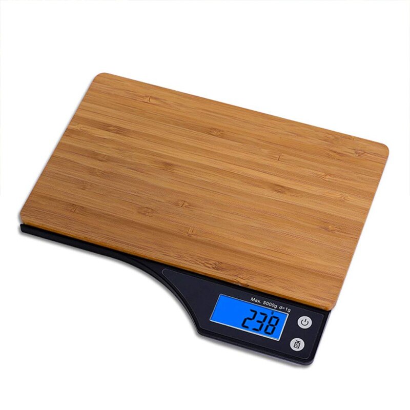 Digital madvægt, naturlig bambus platform, tara funktion og 11 lbs kapacitet til køkkenvægt digital vejning gram og ounce