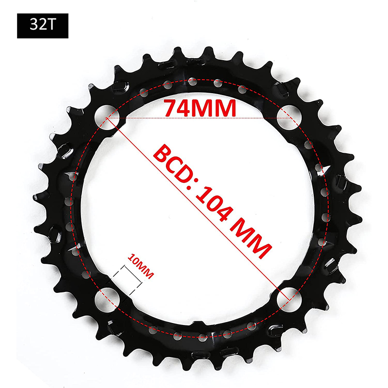 BUCKLOS 104/64 BCD plato de bicicleta 22T 24T 26T 32T 38T 42T 44T MTB plato 9S 10S rueda de cadena de bicicleta de montaña piezas de bicicleta: Rosa