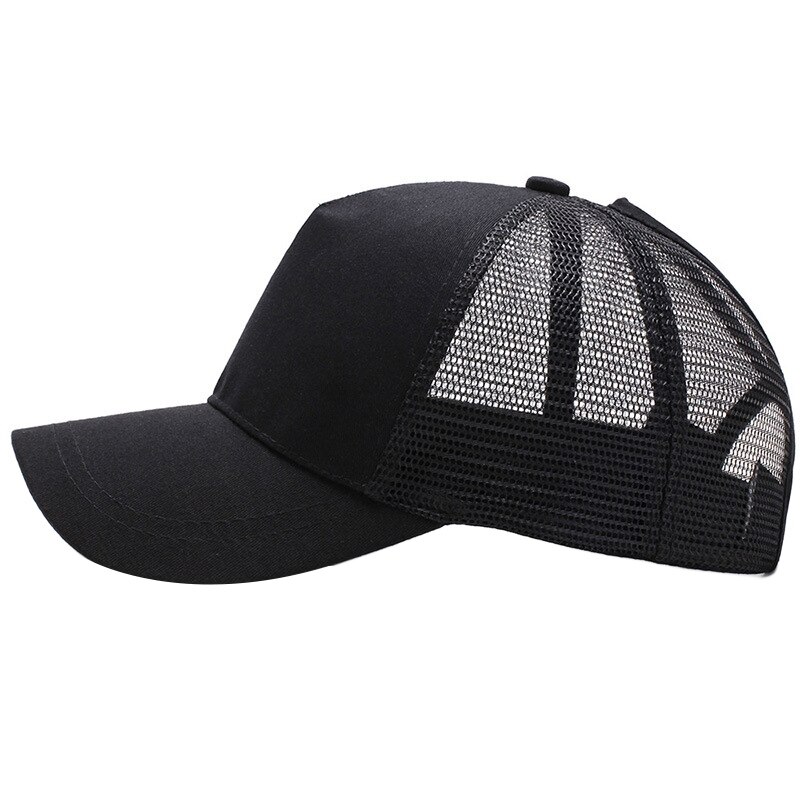 Unisex sportpet, snel drogend, ademend katoenen mesh pet, gebogen rand, zonneklep, verstelbare snapback pet voor hardlopen en vissen