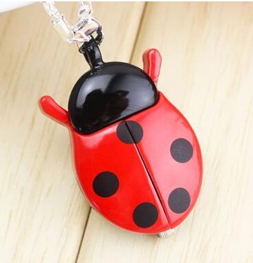 Popular Mixed Bulk 1pcs Color Ladybug Necklace Pendant Watches: Red