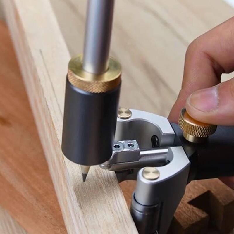 Woodworking Linear Arc Dual-purpose Scriber Ruler Parallel Line Drawing Measuring Gauge DIY Wood Scribe Tool