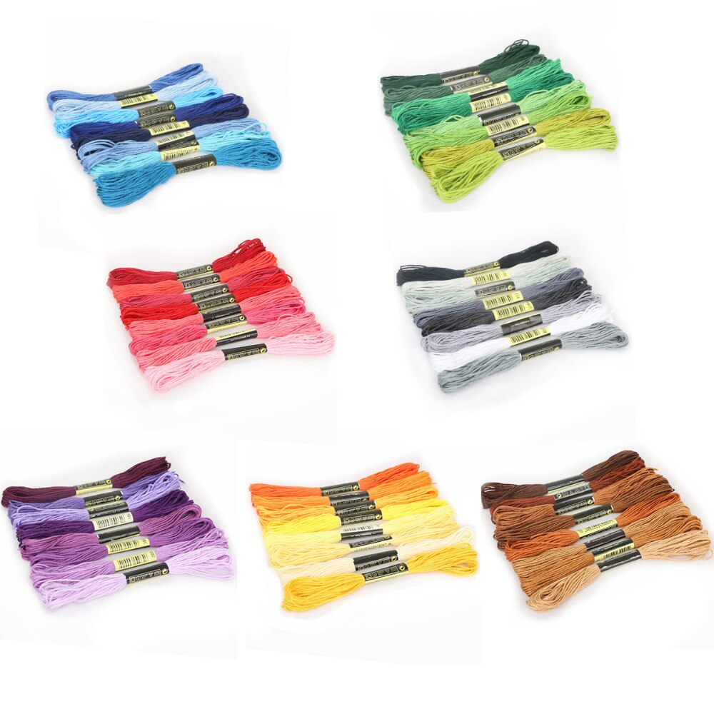 8pcs/lot Multicolors Cotton Cross Stitch Threads Sewing Skeins Embroidery Thread Floss Kit DIY Sewing Tools Accessories
