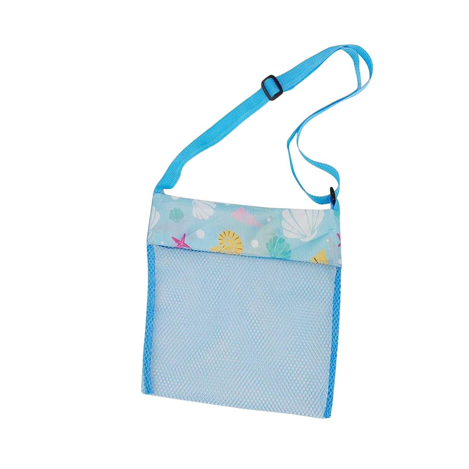 Mesh Beach Bag Tote Pouch Organizer per bambini Beach Travel Toy Organizer varie cerniera a rete e tracolla regolabile: Blue print