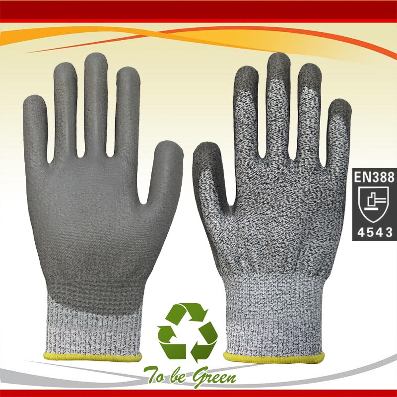 NMSafety PU Coated Cut Resistant Gloves, Non-slip, Machine Launderable, Ideal for Construction,Wood Working Glove