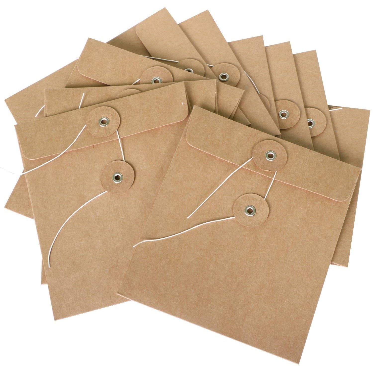 10- pak karton kuverter lavet af brunt karton fås også som cd-tasker