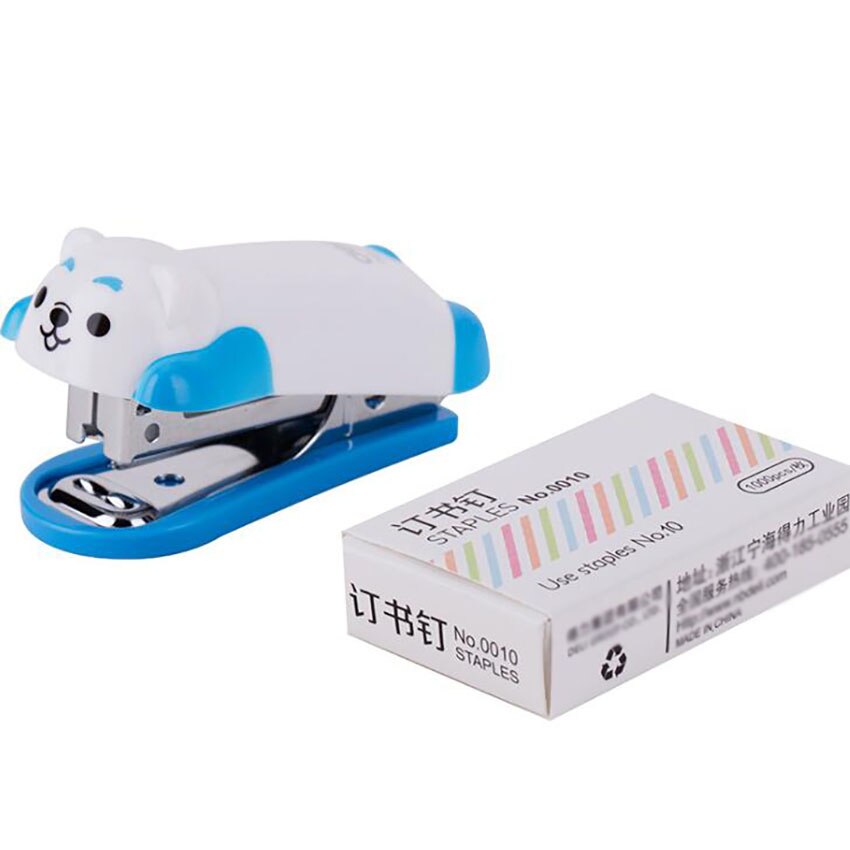 Zestaw mini zszywacz kreskówka Słodki zwierzę nr 10 zszywki bindownica bindownica 12 arkuszy zszywacze papieru dzieci dzieci papiernicze