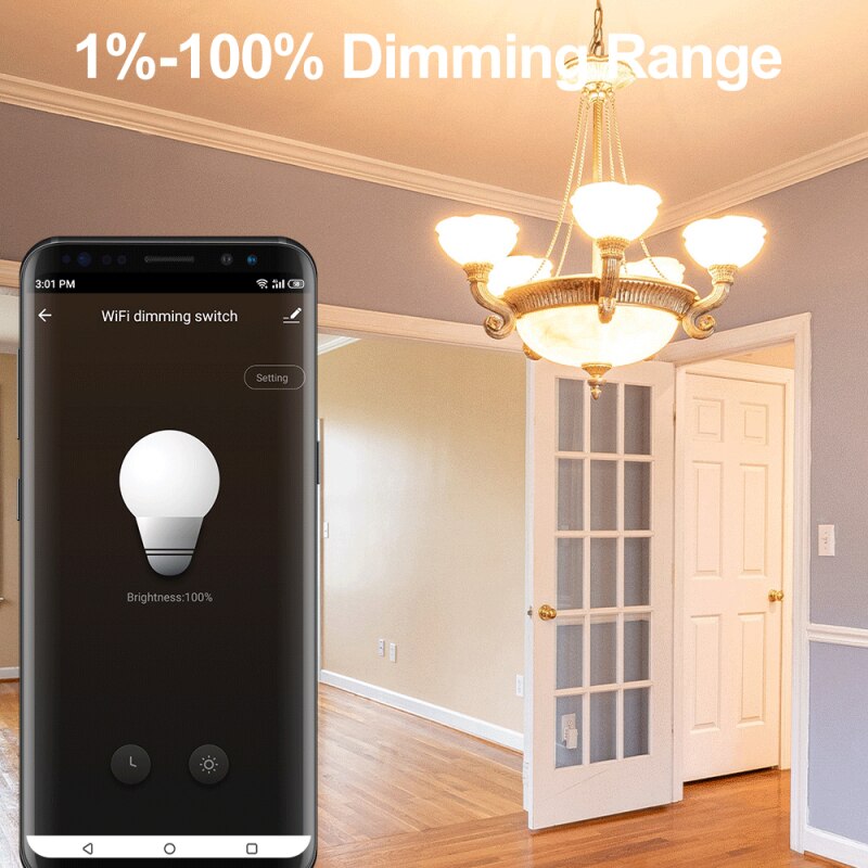Tuya Wifi Mini DIY Smart Dimmer Switch Smart Life APP Control Remote Control Is Compatible With Alexa Google Home