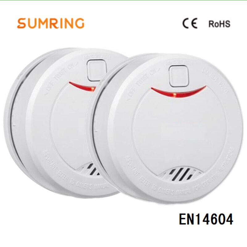 10 Years Smoke Detector EN14604 Approved Lithium Battery Photoelectric Sensor Standalone Fire Alarm For Home Kitchen