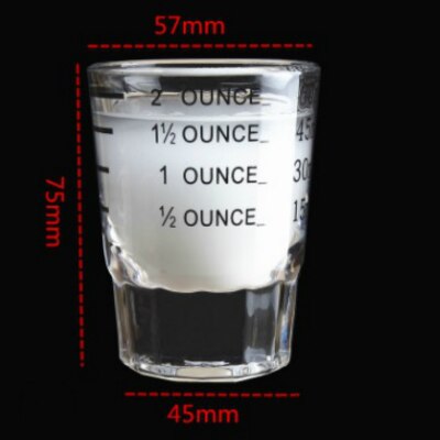 1Pc 45/60/90Ml Espresso Glas Met Kalibratie Koffie Cup Verdikte Glas Mini 1Oz Meten cups Shot Glas Wijn Bril: Black / 30ml