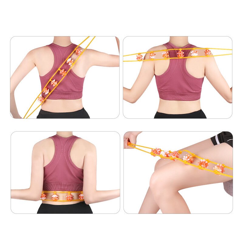 Multi Functional Body Massager Self Upper Lower Point Node Rolling Handheld Portable Roller Massage for Shoulder Back Neck Waist