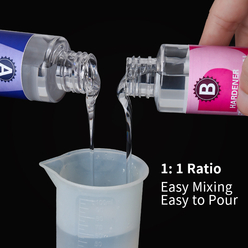 Kit de resina epoxi transparente 1:1, alto brillo y burbujas, suministros de resina artística gratis para recubrimiento y fundición artesanal, fabricación de joyas DIY