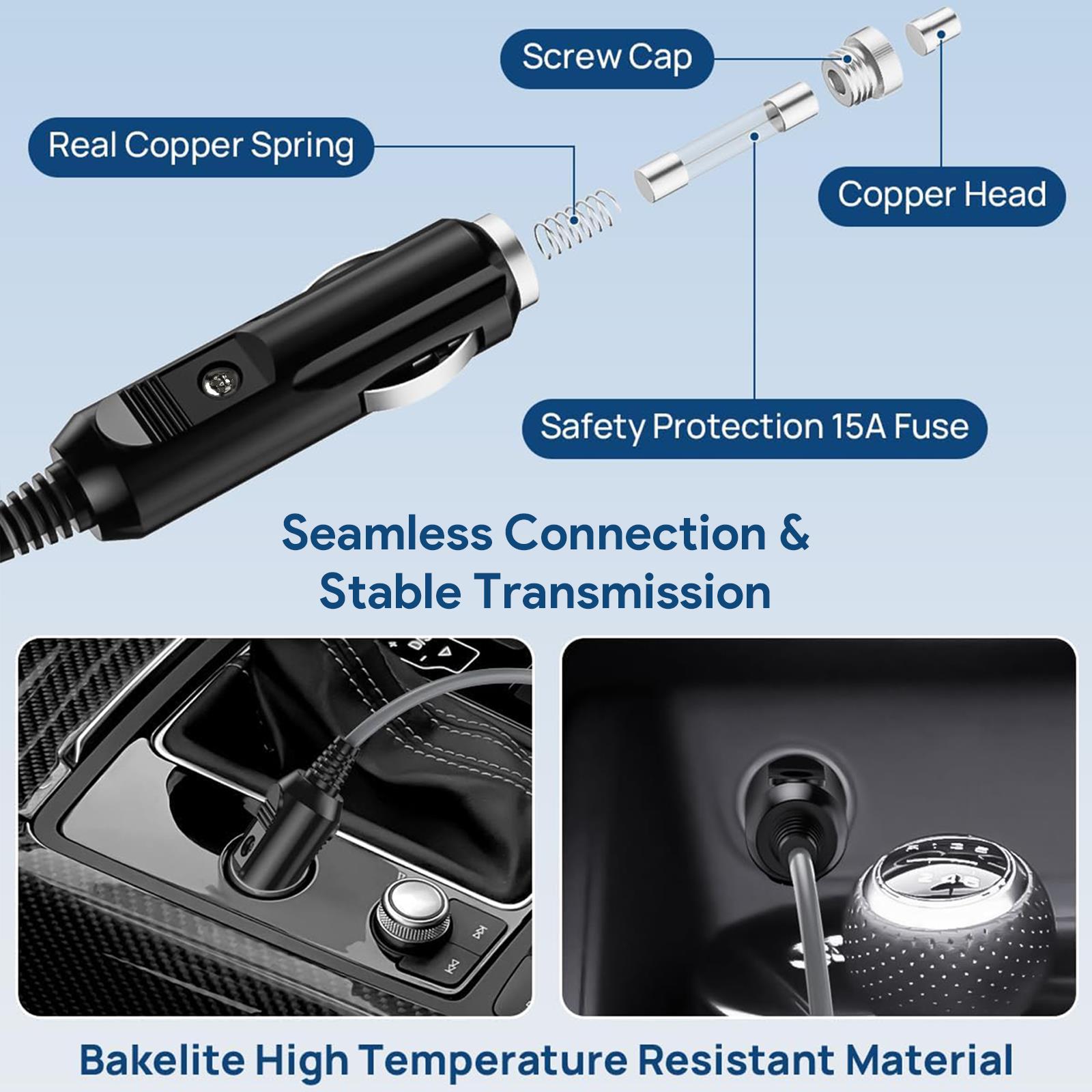 12V-24V Adapter DC Car Charger Cable 2m 3m 5m DC Power DC Car Power Cable Durable Waterproof Car Power Supply Cord for Starlink