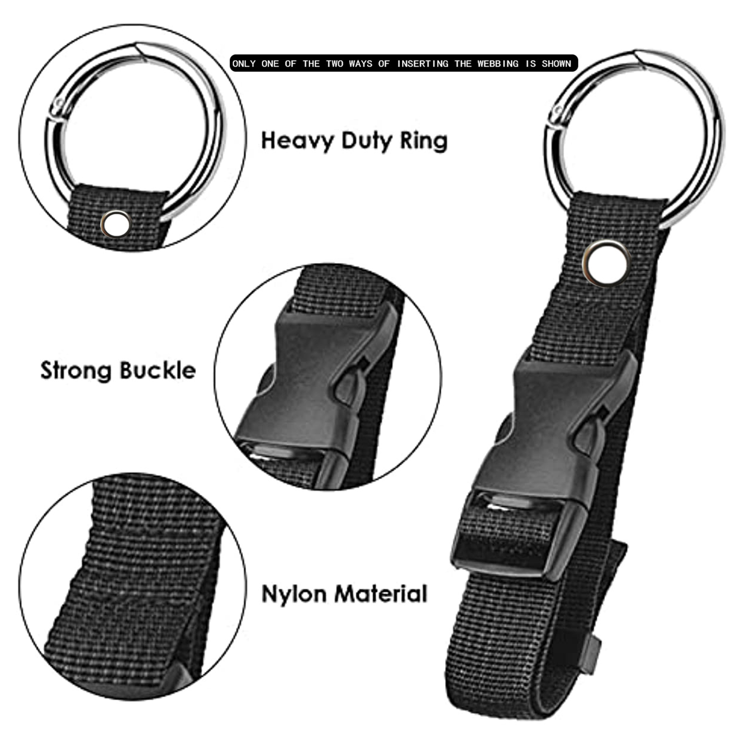 Sangle de bagage, pince de veste, pince de ceinture de valise, pince de transport, bagage, sac à dos, accessoire de voyage avec structure, rapDuty
