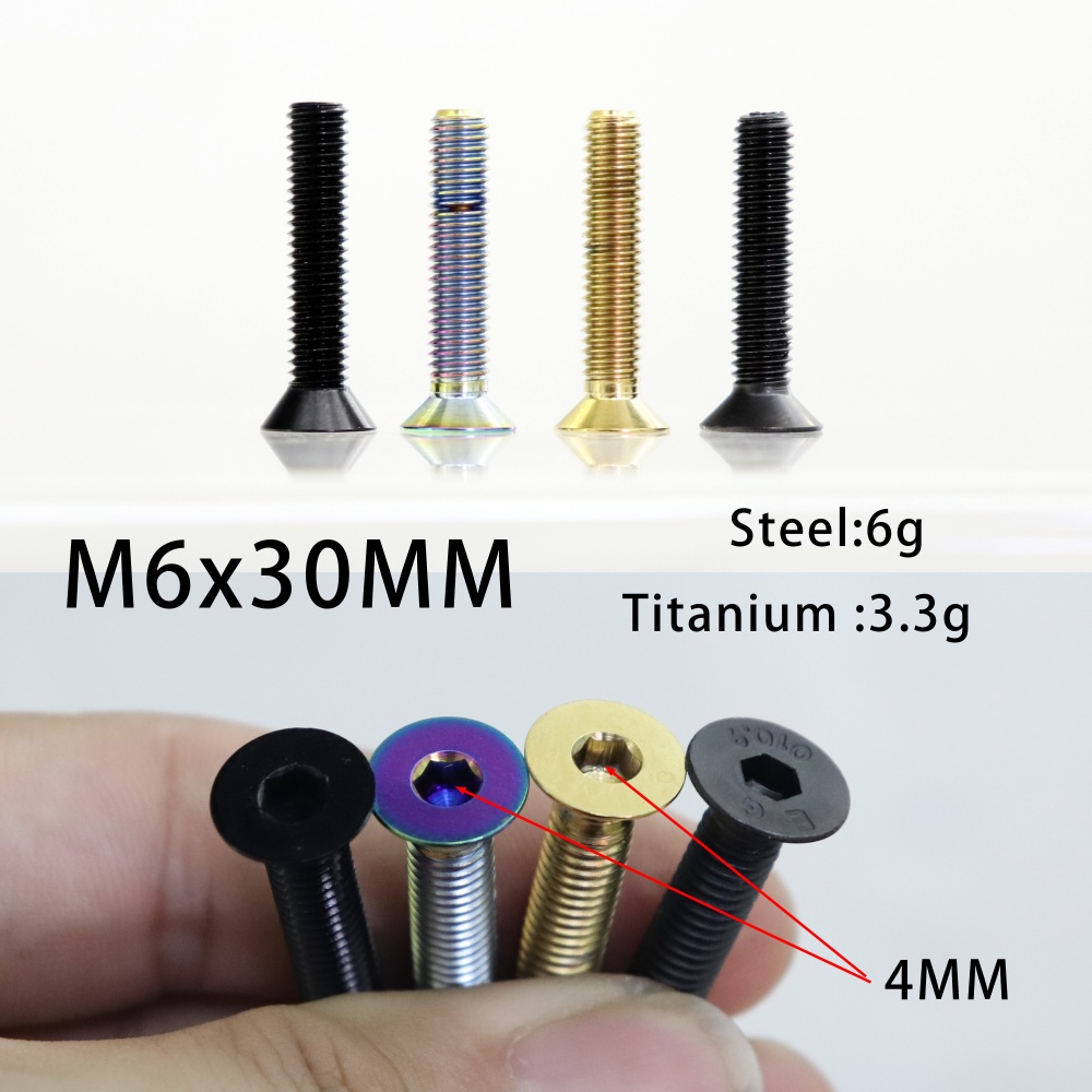 Ride or Die – capuchon supérieur de casque de vélo avec vis en titane M6 x 30mm, pour fourche avant de 1-1/8 pouces, couvercle supérieur de tige en alliage d'aluminium